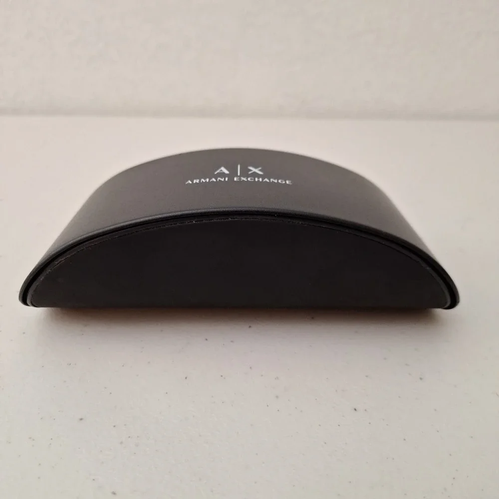 Armani Exchange Glasses Case Black Hardcase Fold Open